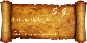 Sallay Györk névjegykártya